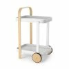 New ✔️ Umbra Bellwood Bar/Serving Cart | White-Natural Natural, White ❤️ -Oneida Sales Store 1015392 668 bellwood bar serving cart wht nat cc01