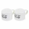 New 🎁 TableCraft 4oz Coca-Cola Enamel Salt & Pepper Shakers White 🥰 -Oneida Sales Store 400800 2