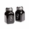 Buy 🌟 Mosser Glass Monogram Salt & Pepper Set | Black Black, Stainless Steel, White 😉 -Oneida Sales Store blacksp1