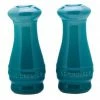 Cheapest 💯 Le Creuset 2-Piece Salt & Pepper Shakers | Caribbean Blue Blue ⭐ -Oneida Sales Store caribbean blue salt and pepper shakers 1 1