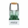 Hot Sale ⭐ TableCraft 1oz Coca-Cola Salt & Pepper Shakers | Green Tinted Glass With Galvanized Rack Green 🥰 -Oneida Sales Store cc339ng 01.default