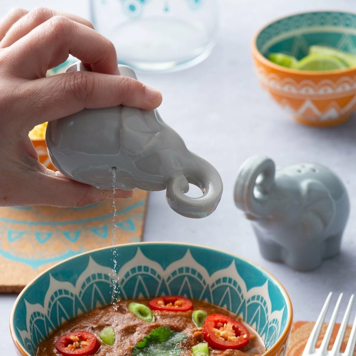 Promo โ Typhoon World Foods Collection | Elephant Shakers (Set Of 2) Blue, Grey ๐งจ 5 Promo โ Typhoon World Foods Collection | Elephant Shakers (Set Of 2) Blue, Grey ๐งจ - Image 3