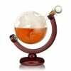 Best Sale 😍 Viski® Globe Liquor Decanter Clear, Wood 👍 -Oneida Sales Store globe5