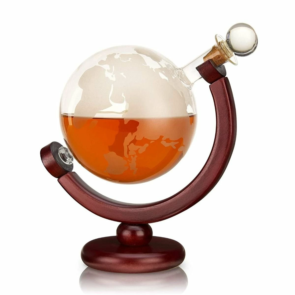 Best Sale 😍 Viski® Globe Liquor Decanter Clear, Wood 👍 3 Best Sale 😍 Viski® Globe Liquor Decanter Clear, Wood 👍