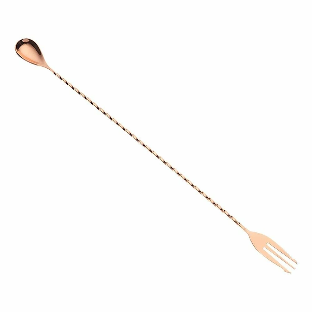 New ⭐ Mercer Barfly 15.75" Bar Spoon With Fork | Copper Plated Copper ❤️ 3 New ⭐ Mercer Barfly 15.75" Bar Spoon With Fork | Copper Plated Copper ❤️