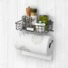 Wholesale ⭐ Spectrum Industrial Gray Wall Mount Basket With Paper Towel Holder Gray 😀 -Oneida Sales Store wall mount basket with paper towel holder industrial gray